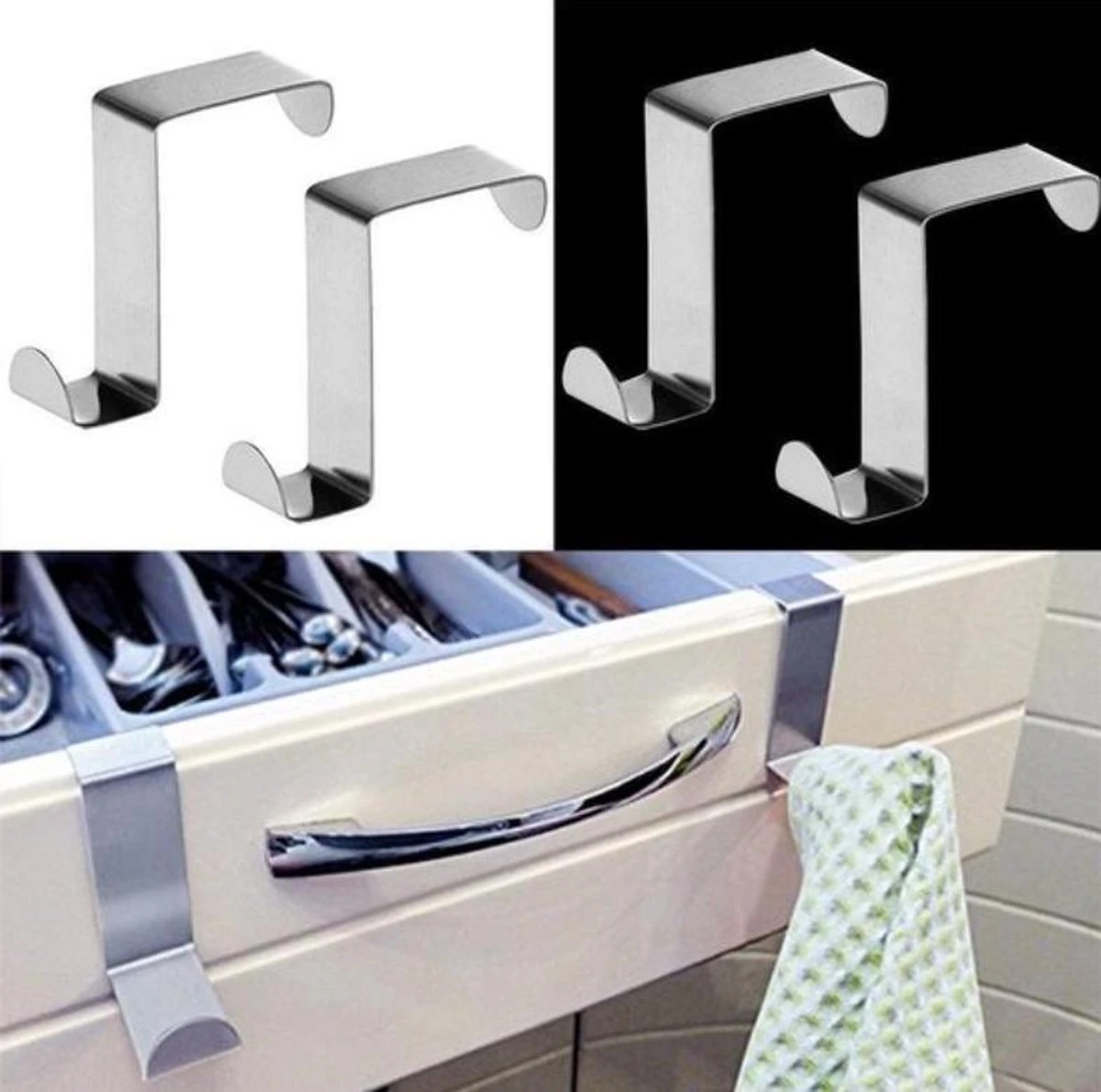 RVS Deurhaak Set - Deur Ophanghaak / Deurkapstok / Deurhanger Kapstok - Handdoek & Kleding Ophanghaken - Deur Haken - Set Van 6 Stuks 5 RVS Deurhaak Set - Deur Ophanghaak / Deurkapstok / Deurhanger Kapstok - Handdoek & Kleding Ophanghaken - Deur Haken - Set Van 6 Stuks - Afbeelding 3