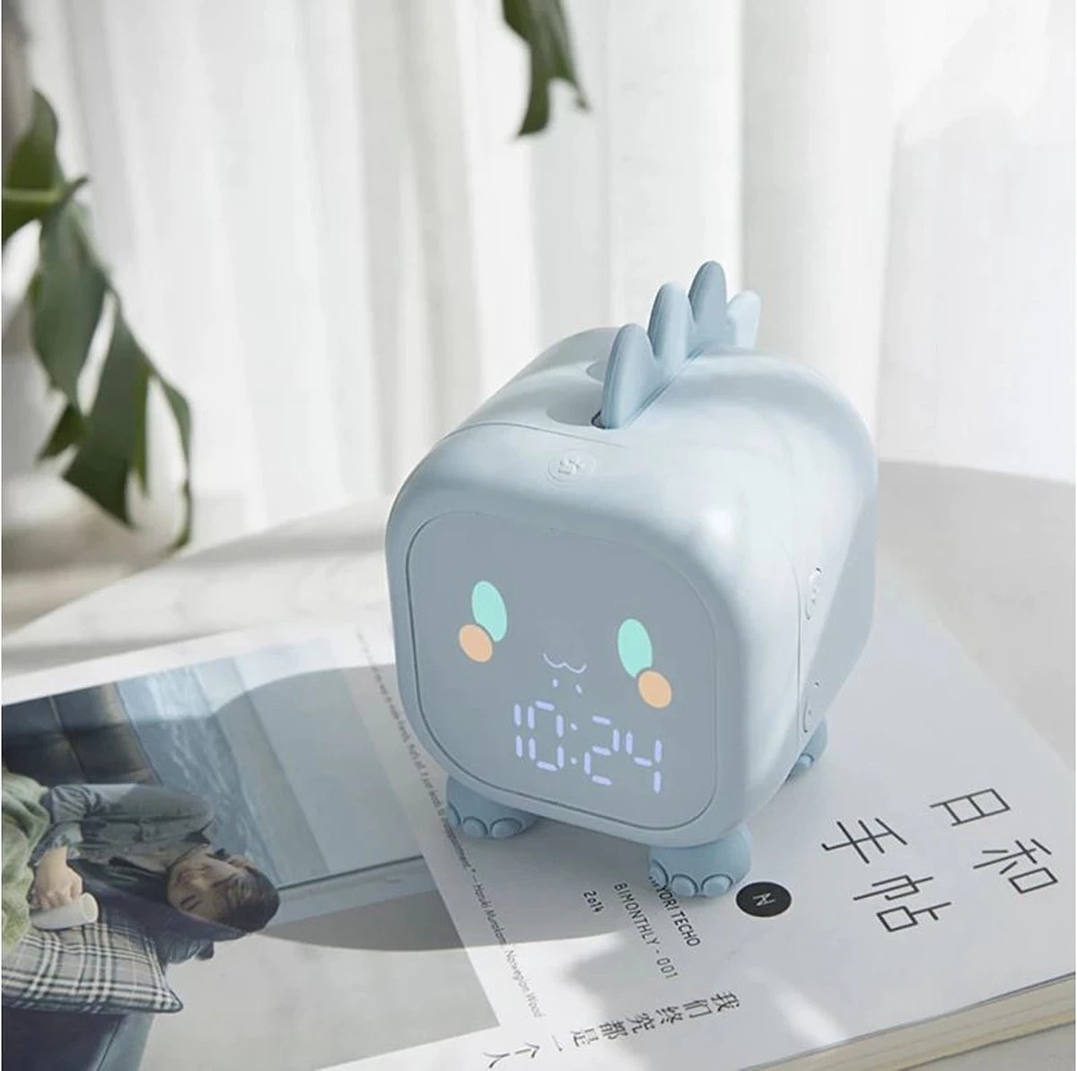 Slaaptrainer 3 In 1- Wakker Licht, Wekker En Nachtlamp-Blauw Dino Ontwerp 3 Slaaptrainer 3 In 1- Wakker Licht, Wekker En Nachtlamp-Blauw Dino Ontwerp