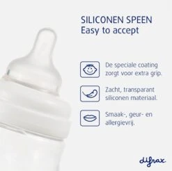 Difrax Glazen Babyfles 200 Ml Wide - Anti-Colic - Wit - 1 Stuk -Baby Peuter Winkel 1200x1195 25