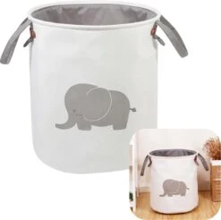 MIRO Wasmand - Opbergmand - Babykamer & Kinderkamer - Opvouwbaar - Olifant