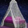 Klamboe Met Glow In The Dark Sterren - Hemelbed Voor Kinderkamer Of Volwassenen - Sterrenhemel Sluier, Hemeltje En Bedtent - Baby Muggennet Bedhemel Decoratie
