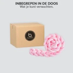 Buxibo Baby Bed Bumper - Baby Veiligheid/Hoofdbescherming/Bedbescherming - Multifunctionele Voedingskussen/Bedomrande/Boxomrander - 200CM - Roze -Baby Peuter Winkel 1200x1200 1001
