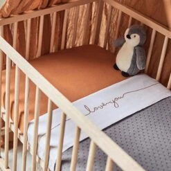 Jollein Baby Laken Ledikant 120x150cm Love You - Caramel -Baby Peuter Winkel 1200x1200 1158
