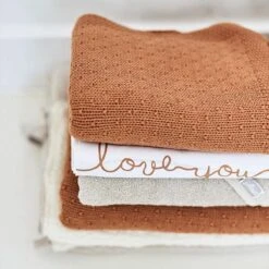 Jollein Baby Laken Wieg 75x100cm Love You - Caramel -Baby Peuter Winkel 1200x1200 1161