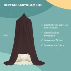 Deryan Baby Klamboe Vintage 245cm - Kinderklamboe - Hemeltje - Chestnut -Baby Peuter Winkel 1200x1200 1293