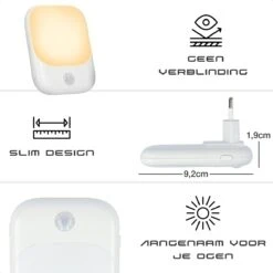 Nachtlampje Stopcontact Met Bewegingssensor Voor Kinderen & Volwassenen - Babykamer - Warm Wit - 2 Stuks -Baby Peuter Winkel 1200x1200 1316