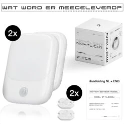 Nachtlampje Stopcontact Met Bewegingssensor Voor Kinderen & Volwassenen - Babykamer - Warm Wit - 2 Stuks -Baby Peuter Winkel 1200x1200 1321