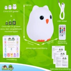 Kadoing Uil Nachtlamp (Groot) - Met TAP-ON & Afstandsbediening - Oplaadbaar - LED Lamp - Gender Reveal - Babyshower - Kraamcadeau - Baby - Babykamer - Verjaardag Kinderen - Kinderkamer - Kinderspeelgoed - Speelgoed Cadeau - Premium Kinderlamp -Baby Peuter Winkel 1200x1200 1360