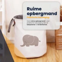 MIRO Wasmand - Opbergmand - Babykamer & Kinderkamer - Opvouwbaar - Olifant -Baby Peuter Winkel 1200x1200 1402