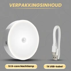 B-care Ledverlichting Met Bewegingssensor - Trapverlichting - Draadloos En Oplaadbaar - LED Verlichting - Nachtlamp Met Oplaadbare Batterij - Zacht Wit Licht - Sensor - Kastverlichting - Nachtlampje - Badkamerverlichting - Spiegelverlichting -Baby Peuter Winkel 1200x1200 1500