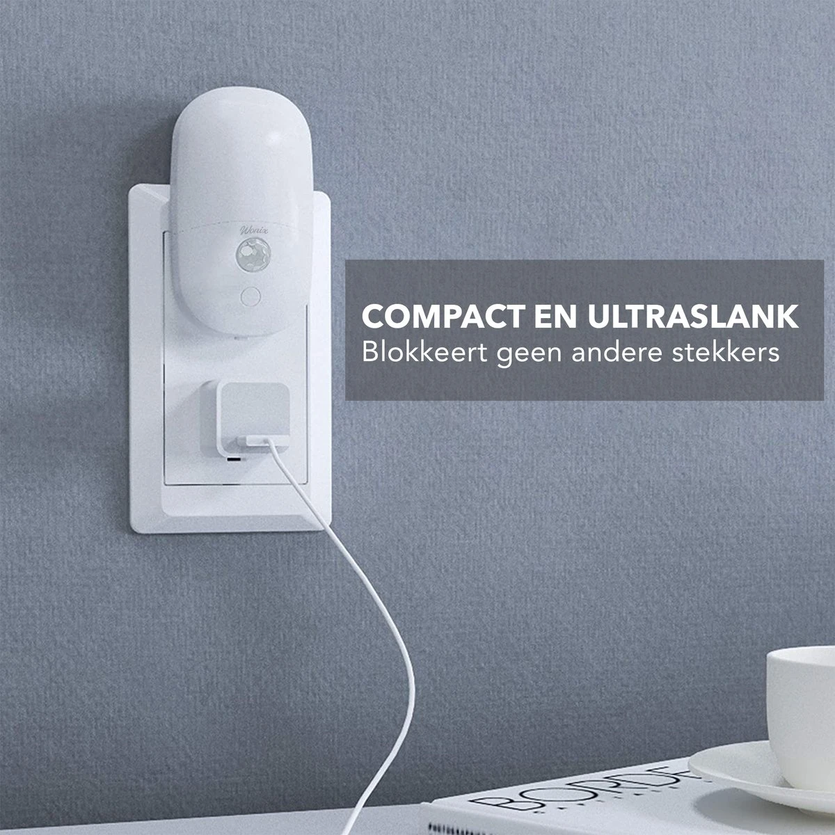 Wonix® - Nachtlampje Stopcontact - Kinderen & Volwassenen - Met Bewegingssensor - Met Dag En Nacht Sensor - 3 Lichtmodes - Automatisch AAN / UIT - Helderheid Instelbaar - Plug And Play - Voor Slaapkamer, Babykamer, Gang, Trap - Warmwit - 2 Stuks 12 Wonix® - Nachtlampje Stopcontact - Kinderen & Volwassenen - Met Bewegingssensor - Met Dag En Nacht Sensor - 3 Lichtmodes - Automatisch AAN / UIT - Helderheid Instelbaar - Plug And Play - Voor Slaapkamer, Babykamer, Gang, Trap - Warmwit - 2 Stuks - Afbeelding 10