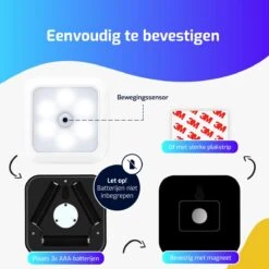 LED Nachtlampje Met Bewegingssensor - 6-PACK - Voor Volwassenen En Kinderen - Lamp Op Batterijen - Kastverlichting - Trapverlichting - Wandlamp Binnen - Kastlamp -Baby Peuter Winkel 1200x1200 1567
