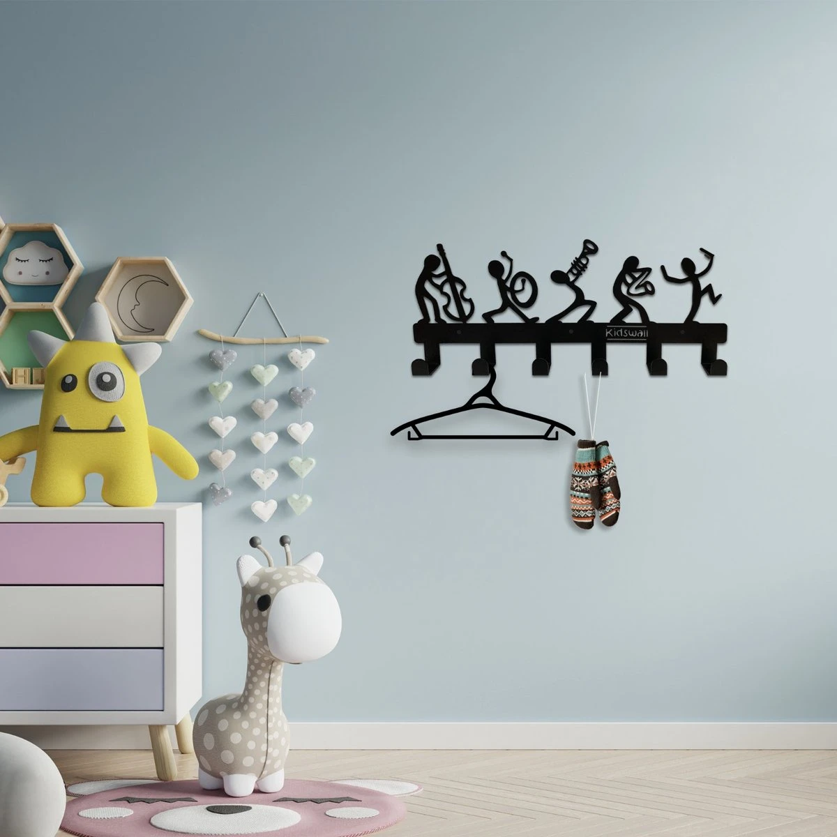 Kinderkapstok - Muziek - Kinderkapstok Haakjes - Babykamer Kapstokken - Babykamer - 6 Haken – Design Kapstokken - Inclusief Bevestigingsmateriaal – Wandkapstok - Babykameraccessoires - Kinderkamer Haakjes - Zwart - Modern 6 Kinderkapstok - Muziek - Kinderkapstok Haakjes - Babykamer Kapstokken - Babykamer - 6 Haken – Design Kapstokken - Inclusief Bevestigingsmateriaal – Wandkapstok - Babykameraccessoires - Kinderkamer Haakjes - Zwart - Modern - Afbeelding 4
