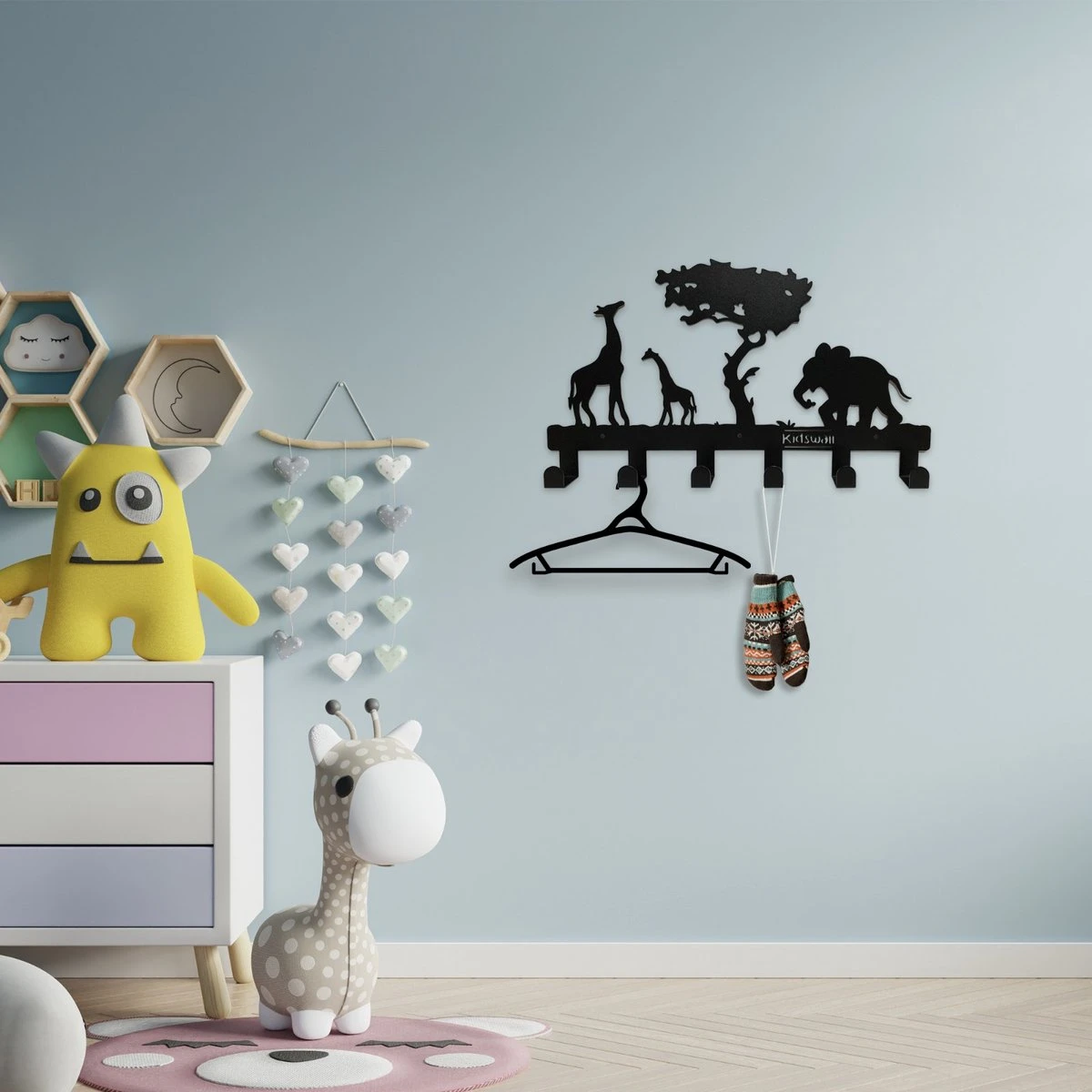 Kinderkapstok - Safari - Kinderkapstok Haakjes - Babykamer Kapstokken - Babykamer - 6 Haken – Design Kapstokken - Inclusief Bevestigingsmateriaal – Wandkapstok - Babykameraccessoires - Kinderkamer Haakjes - Zwart - Modern 6 Kinderkapstok - Safari - Kinderkapstok Haakjes - Babykamer Kapstokken - Babykamer - 6 Haken – Design Kapstokken - Inclusief Bevestigingsmateriaal – Wandkapstok - Babykameraccessoires - Kinderkamer Haakjes - Zwart - Modern - Afbeelding 4
