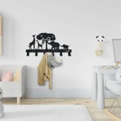 Jooba Kinderkapstok - Kinderkamer - 6 Haken - Jungle - Kapstok Hangend - Metaal - Zwart - Wandkapstok - Met Bevestigingsmateriaal 11 Jooba Kinderkapstok - Kinderkamer - 6 Haken - Jungle - Kapstok Hangend - Metaal - Zwart - Wandkapstok - Met Bevestigingsmateriaal -Baby Peuter Winkel 1200x1200 1611