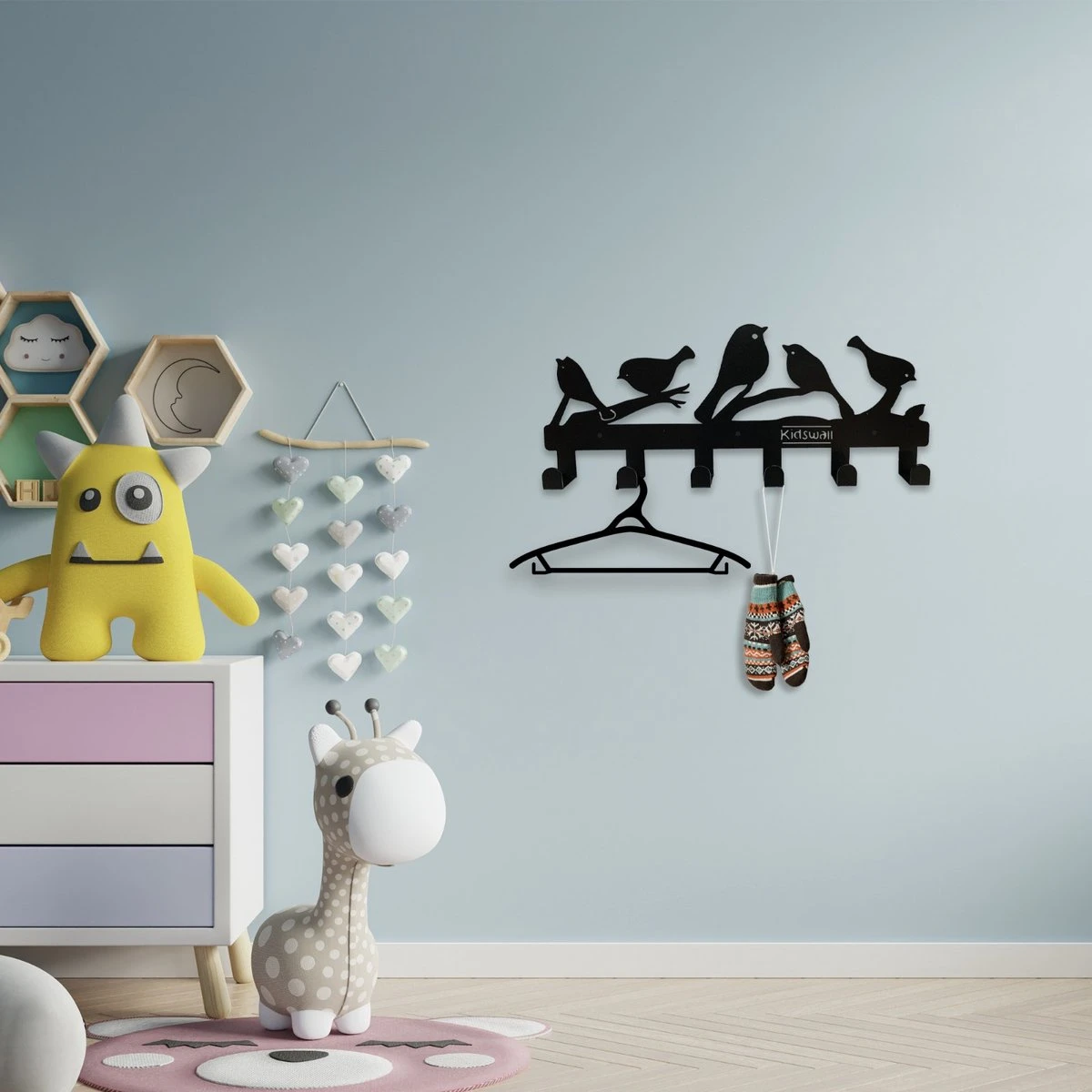 Kinderkapstok - Vogels - Kinderkapstok Haakjes - Babykamer Kapstokken - Babykamer - 6 Haken – Design Kapstokken - Inclusief Bevestigingsmateriaal – Wandkapstok - Babykameraccessoires - Kinderkamer Haakjes - Zwart - Modern 6 Kinderkapstok - Vogels - Kinderkapstok Haakjes - Babykamer Kapstokken - Babykamer - 6 Haken – Design Kapstokken - Inclusief Bevestigingsmateriaal – Wandkapstok - Babykameraccessoires - Kinderkamer Haakjes - Zwart - Modern - Afbeelding 4
