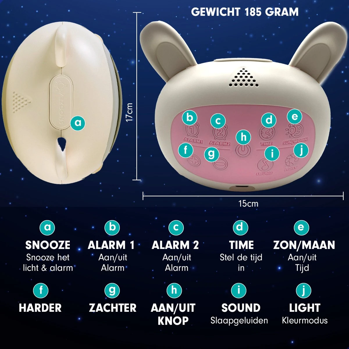 Westhome Slaaptrainer Voor Kinderen - Kinderwekker Met Nachtlampje - Konijn 8 Westhome Slaaptrainer Voor Kinderen - Kinderwekker Met Nachtlampje - Konijn - Afbeelding 6