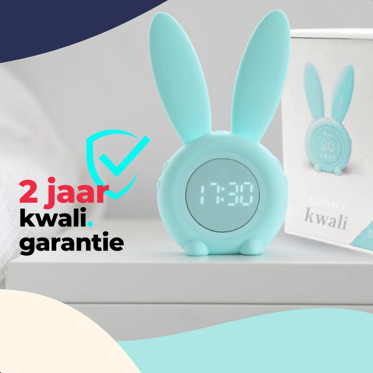 Kwali.® Slaaptrainer Kinderen - Kinderwekker - Nachtlampje Kinderen - Groen Konijn 13 Kwali.® Slaaptrainer Kinderen - Kinderwekker - Nachtlampje Kinderen - Groen Konijn - Afbeelding 11