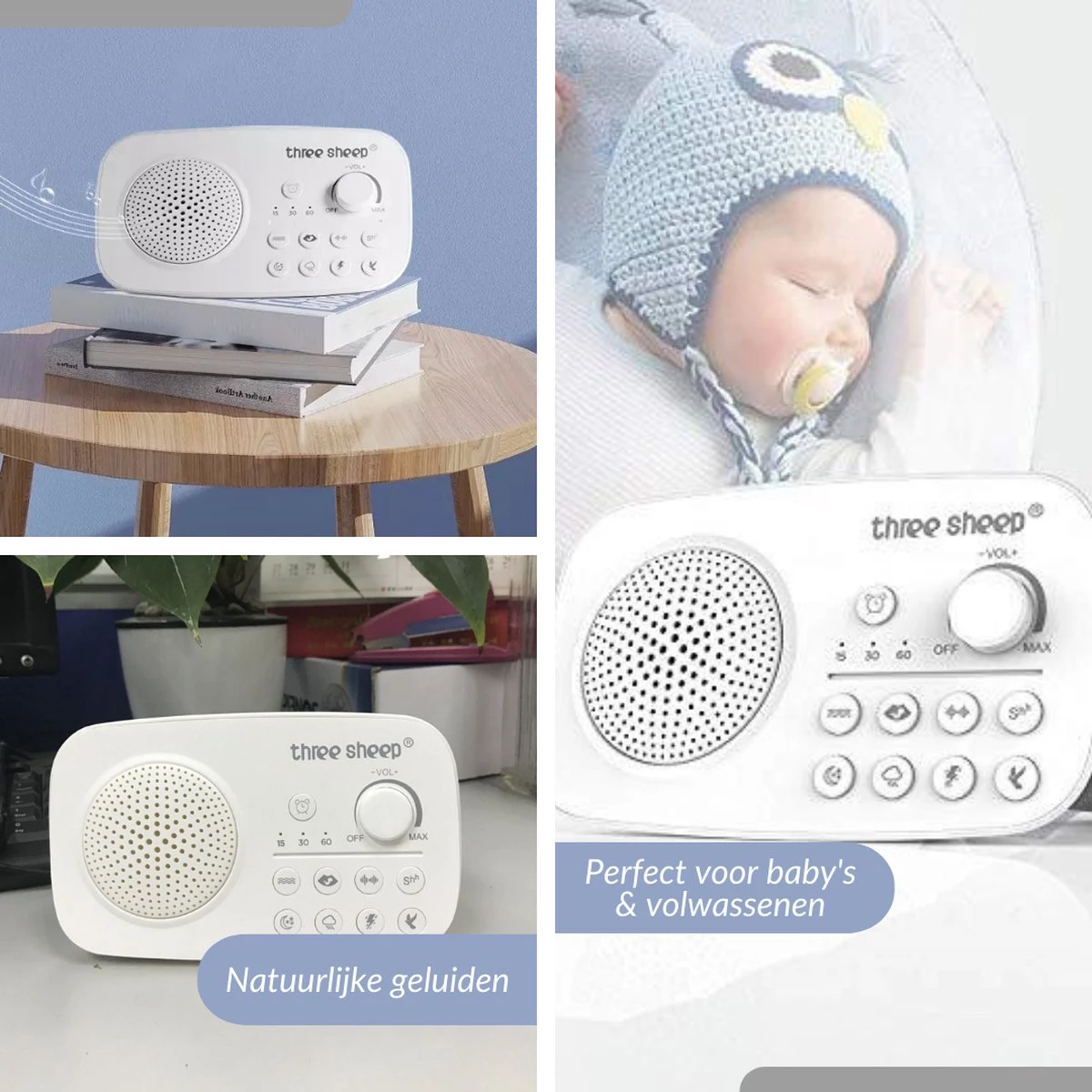 Lovnix - Baby Slaap Machine - Witte Ruis Machine/Generator - Slaap Geluidsmachine - Geluids Therapie - Slaaphulp - Muziekdoos - Slaaptrainer - Wit 4 Lovnix - Baby Slaap Machine - Witte Ruis Machine/Generator - Slaap Geluidsmachine - Geluids Therapie - Slaaphulp - Muziekdoos - Slaaptrainer - Wit - Afbeelding 2