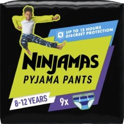 Ninjamas Pyjama Pants Luierbroekjes Jongen - 9 Nachtluiers Voor Bedplassen - 8-12 Jaar