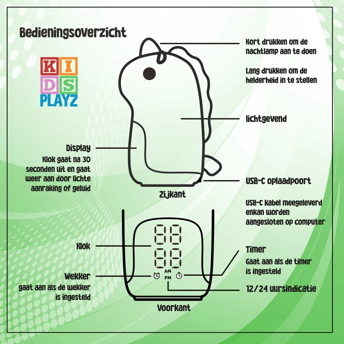 Merkloos KidsPlayz Unicorn Slaaptrainer - Wekker - Nachtlampje - Kinderwekker - Wit En Multicolor - Oplaadbaar - Alarm Clock - Eco Modus 5 Merkloos KidsPlayz Unicorn Slaaptrainer - Wekker - Nachtlampje - Kinderwekker - Wit En Multicolor - Oplaadbaar - Alarm Clock - Eco Modus - Afbeelding 3