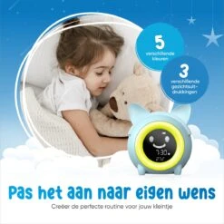 Kippa Slaaptrainer Voor Kinderen – Slaapwekker Met Nachtlampfunctie – Gezicht Animatie – Snooze En Timer - Voor Een Verbeterde Nachtrust - Nieuwste Model – Blauw -Baby Peuter Winkel 1200x1200 1788