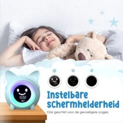 Kippa Slaaptrainer Voor Kinderen – Slaapwekker Met Nachtlampfunctie – Gezicht Animatie – Snooze En Timer - Voor Een Verbeterde Nachtrust - Nieuwste Model – Blauw -Baby Peuter Winkel 1200x1200 1791