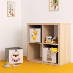 Navaris Opbergdozen Voor Kinderen - Set Van 3 Opbergboxen Met Treklus - 28 X 28 X 28 Cm - Opvouwbaar - Speelgoedbakken Met Dierenmotief -Baby Peuter Winkel 1200x1200 1833