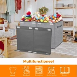 Posity Speelgoedkist - Speelgoedmand - Speelgoeddoos- Opbergmand Voor Speelgoed -Met Deksel In Het Grijs -Baby Peuter Winkel 1200x1200 1858