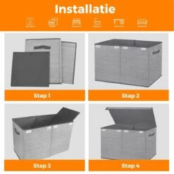 Posity Speelgoedkist - Speelgoedmand - Speelgoeddoos- Opbergmand Voor Speelgoed -Met Deksel In Het Grijs -Baby Peuter Winkel 1200x1200 1861