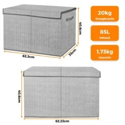 Posity Speelgoedkist - Speelgoedmand - Speelgoeddoos- Opbergmand Voor Speelgoed -Met Deksel In Het Grijs -Baby Peuter Winkel 1200x1200 1862