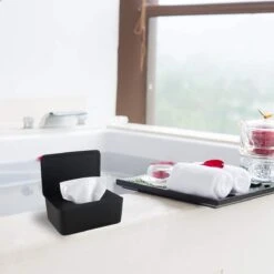 Selwo Vochtige Doekjesbox Voor Baby's, Opbergdoos Voor Vochtige Doeken, Babydoekjes, Toiletpapier, Doos, Zakdoekhouder, Kunststof, Vochtige Doeken, Dispenser, Doekbox, Servetbox, Zwart -Baby Peuter Winkel 1200x1200 1887