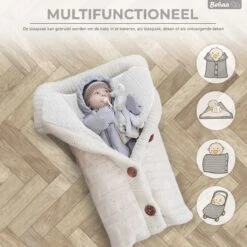 Bebaa® Babyslaapzak Voor Buggy/Kinderwagen 68cm - Babynestje - 0-6 Maanden - Kraamcadeau Voor Newborn - Wit -Baby Peuter Winkel 1200x1200 2032