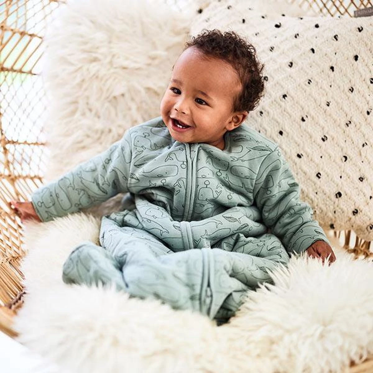 Jollein Baby Baby Winterslaapzak 4-Seizoenen 110cm Whales - Ash Green 9 Jollein Baby Baby Winterslaapzak 4-Seizoenen 110cm Whales - Ash Green - Afbeelding 7