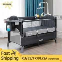 ALLROUNDSGOODS -Nachtkastje- Voor Baby- Bed- Multifunctionele Wiegen Wieg-Hek-Vouwen-Babybed 0 ~ 6 Jaar Oude Draagbare Baby Crib Cot