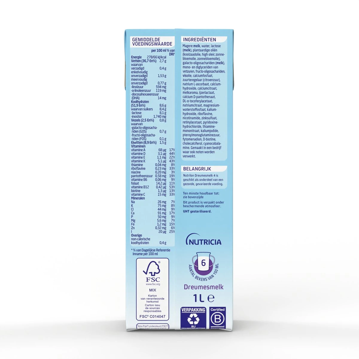 Nutrilon 4 Dreumesmelk Kant & Klaar - Vanaf 1 Jaar - 4 X 1L 10 Nutrilon 4 Dreumesmelk Kant & Klaar - Vanaf 1 Jaar - 4 X 1L - Afbeelding 8