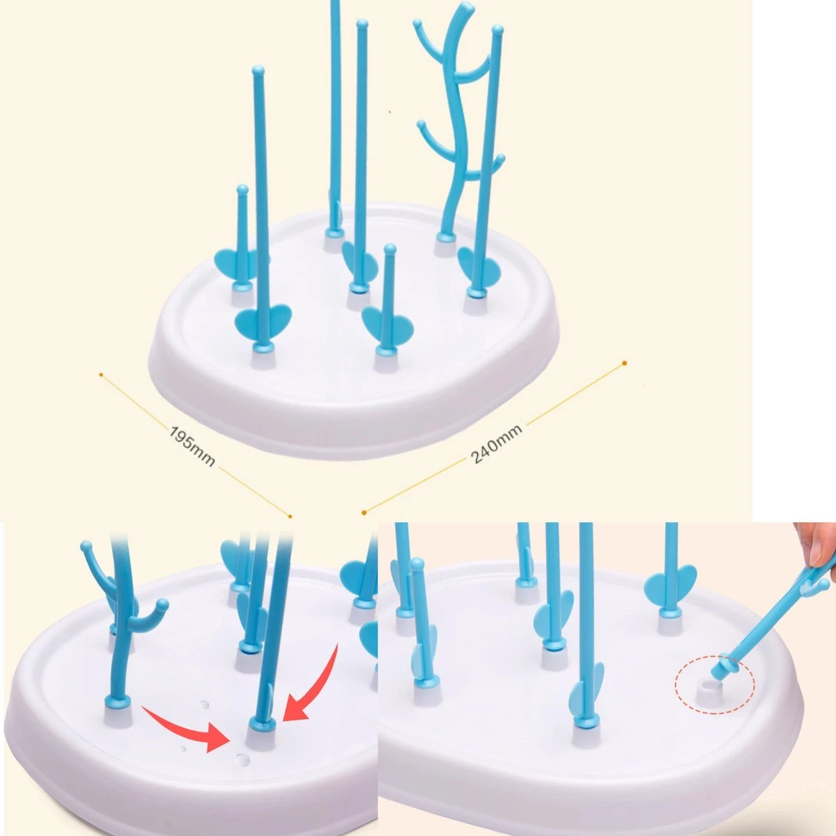 Merkloos Babyfles Droogrek - Flessen Droogrek - Afdruiprek Met Lekbak - Afwasrek - Baby Flesjes Droogrek - Flessenrek - Kraamcadeau - Baby Cadeau - Blauw 7 Merkloos Babyfles Droogrek - Flessen Droogrek - Afdruiprek Met Lekbak - Afwasrek - Baby Flesjes Droogrek - Flessenrek - Kraamcadeau - Baby Cadeau - Blauw - Afbeelding 5