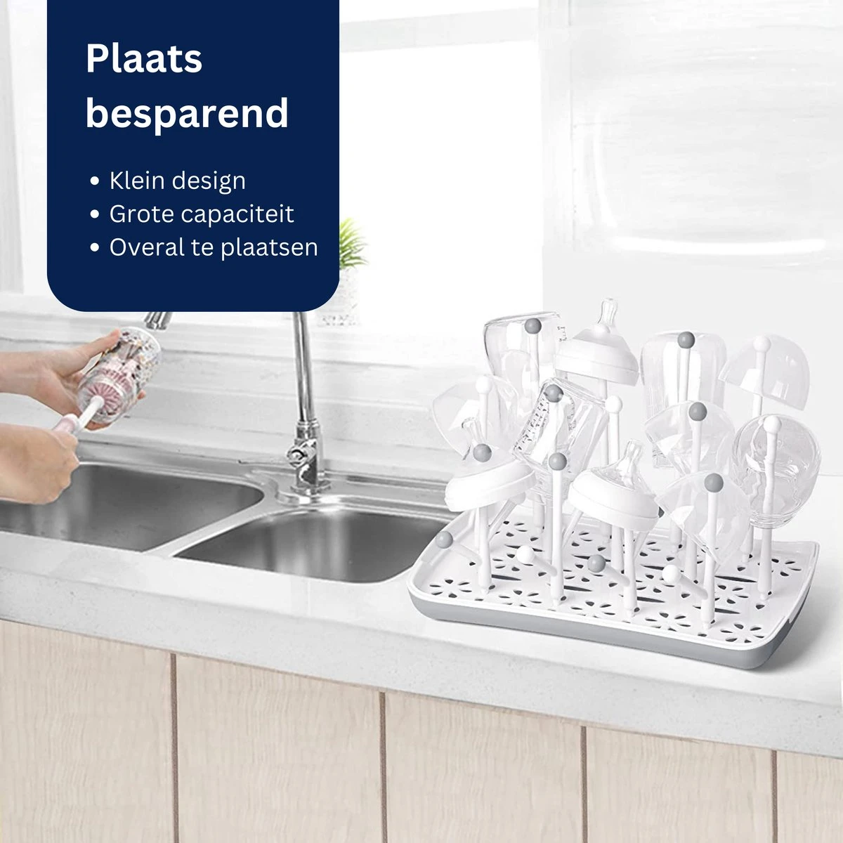 Flessen Droogrek - Flessenrek Baby - Flessendrager - Afdruiprek Babyfles - Flessen Druiprekje - Droogrek Flessen - Flessendroger 4 Flessen Droogrek - Flessenrek Baby - Flessendrager - Afdruiprek Babyfles - Flessen Druiprekje - Droogrek Flessen - Flessendroger - Afbeelding 2