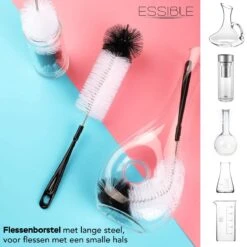 ESSIBLE Flessenborstel - Flessenrager - Schoonmaakborstel - Flessenreiniger - 5 Stuks - Kras- En BPA Vrij - Geschikt Voor Alle Oppervlakken - Zwart -Baby Peuter Winkel 1200x1200 2677