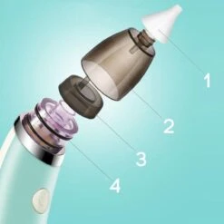A&K Elektrische Oplaadbare Neuspeer Voor Baby En Kinderen - Inclusief Oplader, Handleiding En Batterijen - Hygiënische Neusreiniger - Baby Aspirator - Neuszuiger - Baby Neuspompje - Toetenveger - Snoetenpoetser - Mintgroen - Neusspoeler -Baby Peuter Winkel 1200x1200 356