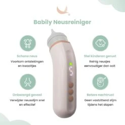 Babily® - Elektrische Neusreiniger Voor Baby's - 0 T/m 6 Jaar - Neuszuiger - Neuspeer - Snoetenpoetser - Toetenveger - Aspirator - Incl. 5 Zuigkrachtstanden En 3 Kalmerende Melodieën -Baby Peuter Winkel 1200x1200 389