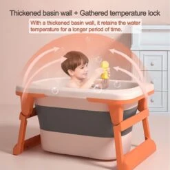 FOXSPORT Babybadje - Inklapbaar Bad - Bad Baby - Zitbad - Bath Bucket - Opvouwbaar Bad Kinderen - Baby Badje - Opvouwbaar Bad Baby - Opvouwbaar Bad - Baby Badkussen - Oranje -Baby Peuter Winkel 1200x1200 42