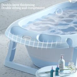 FOXSPORT Babybadje Opvouwbaar - 3 In 1 Opvouwbaar - Multifunctioneel -Inclusief Badkussen - Baby Badje - Babybad - Peuterbadje 83 × 48 × 23,5 Cm - Blauw -Baby Peuter Winkel 1200x1200 454