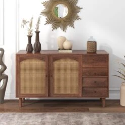 Merax Sideboard Houten Commode - Dressoir Met Rotan Deuren - Bruin 28 Merax Sideboard Houten Commode - Dressoir Met Rotan Deuren - Bruin -Baby Peuter Winkel 1200x1200 794