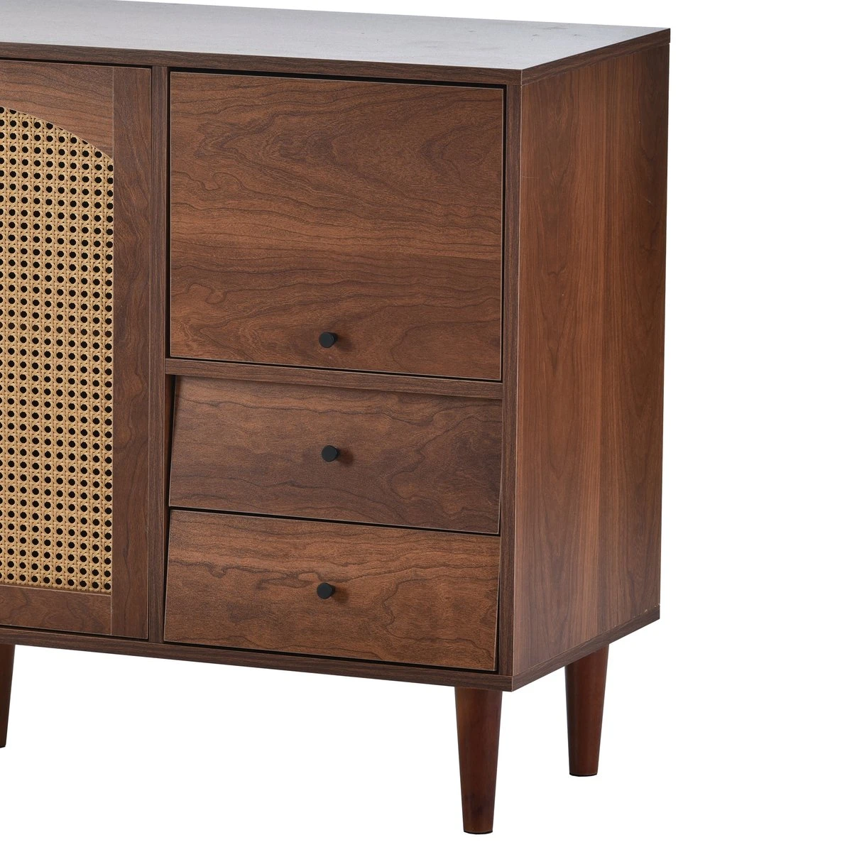 Merax Sideboard Houten Commode - Dressoir Met Rotan Deuren - Bruin 19 Merax Sideboard Houten Commode - Dressoir Met Rotan Deuren - Bruin - Afbeelding 17