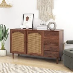 Merax Sideboard Houten Commode - Dressoir Met Rotan Deuren - Bruin 39 Merax Sideboard Houten Commode - Dressoir Met Rotan Deuren - Bruin -Baby Peuter Winkel 1200x1200 801