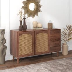 Merax Sideboard Houten Commode - Dressoir Met Rotan Deuren - Bruin 41 Merax Sideboard Houten Commode - Dressoir Met Rotan Deuren - Bruin -Baby Peuter Winkel 1200x1200 803