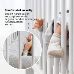 Fillikid Bedbumper 190 X 9 Cm Bedomrander Ledikant - Grijs Wit Stippen -Baby Peuter Winkel 1200x1200 898