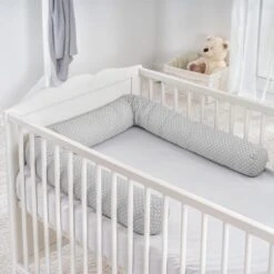 Fillikid Bedbumper 190 X 9 Cm Bedomrander Ledikant - Grijs Wit Stippen -Baby Peuter Winkel 1200x1200 904