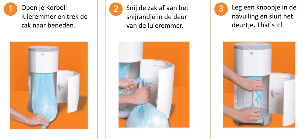 Korbell Luieremmer Navulling - 15L Zak - 3 Stuks 5 Korbell Luieremmer Navulling - 15L Zak - 3 Stuks - Afbeelding 3